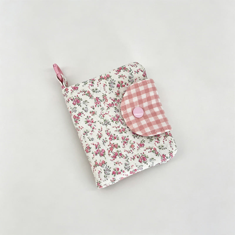 Floral Print Fabric Card Coin Purse