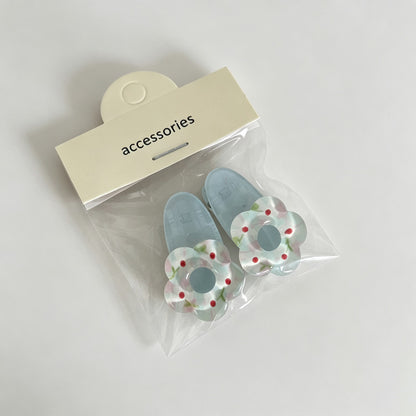 Flower Shape Resin Hair Clips, 2 Pieces