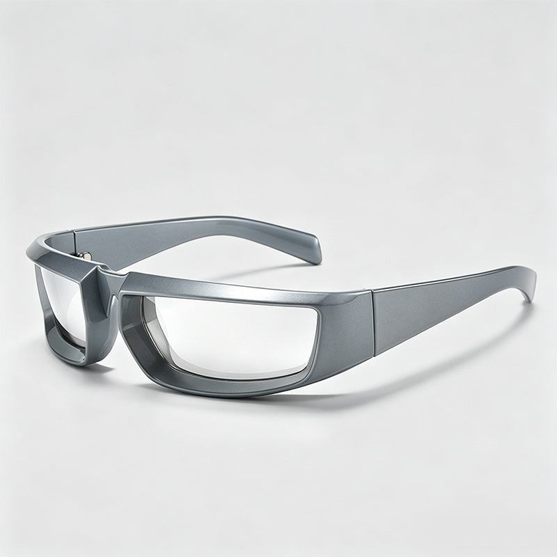 Futuristic Wrap Rectangle Y2K Sunglasses