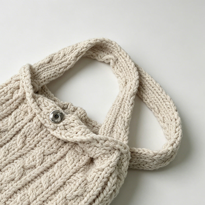 Cable Knit HandleTote Bag