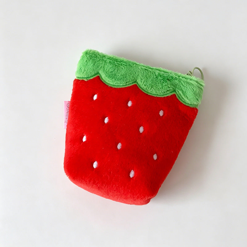 Strawberry Flat Zip Pouch