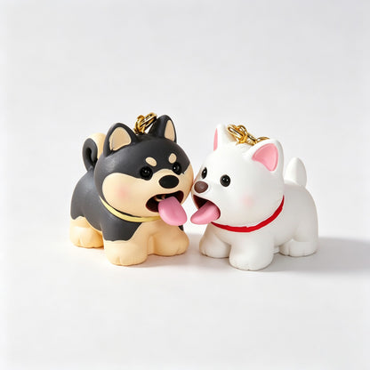 Resin Dog Figure Keychain
