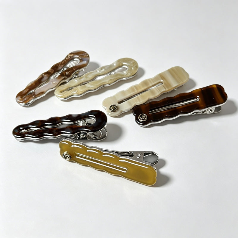 Wavy Edge Alligator Hair Clip 2‑Piece Set