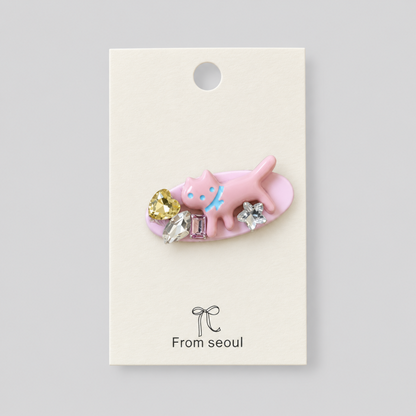 Rhinestone Animal Hair Clip