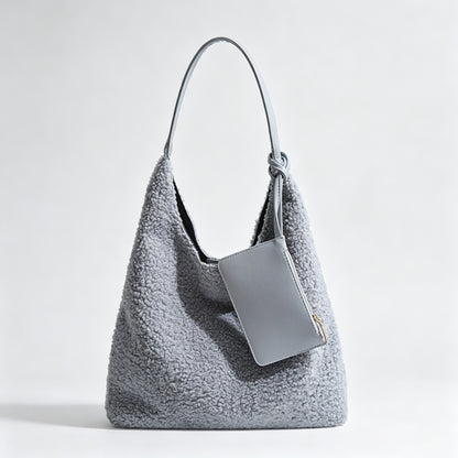 Fluffy Fleece Tote Shoulder Bag