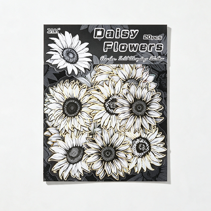 Monochrome Floral Stickers Set