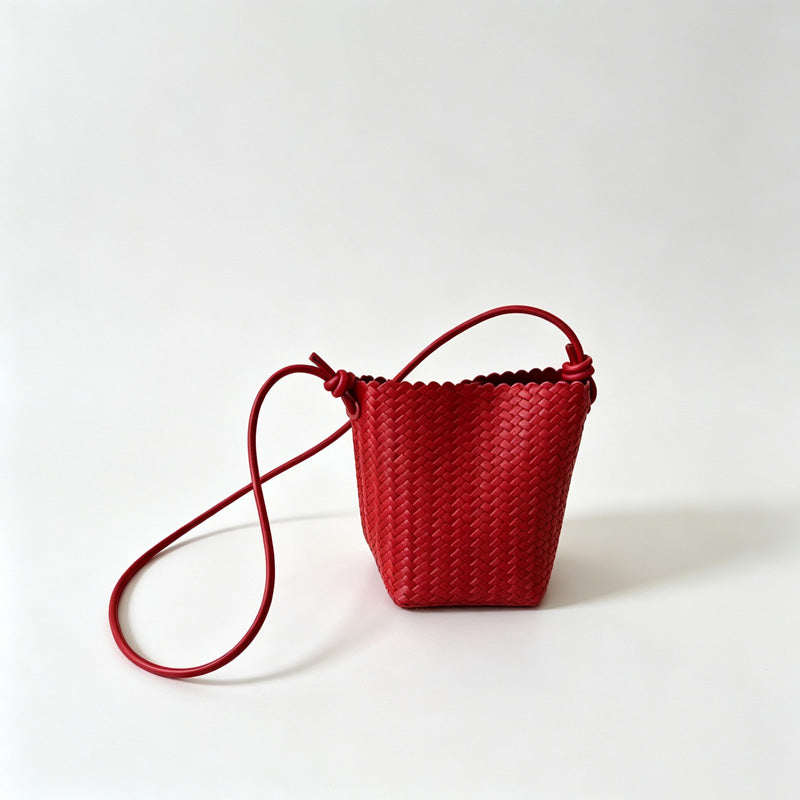 Woven Bucket Crossbody Bag