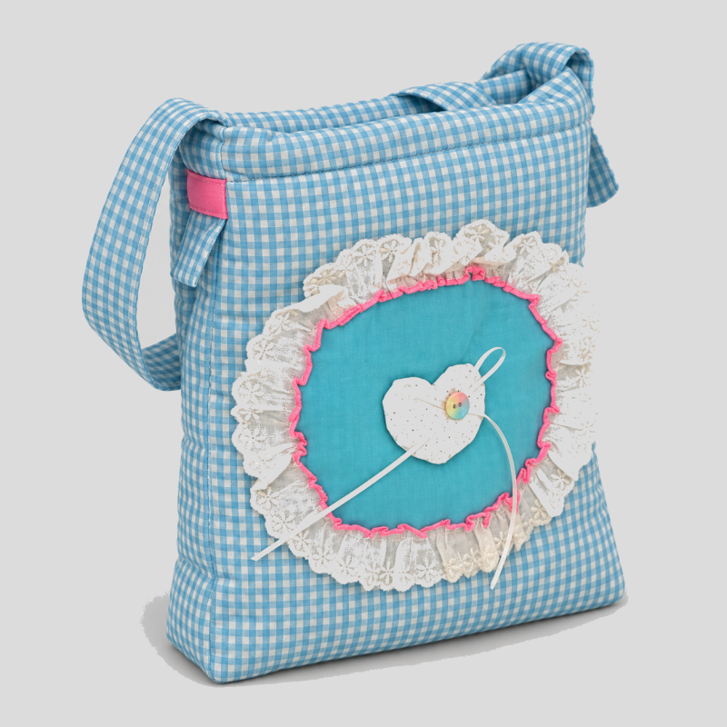 Plaid Heart Lace Shoulder Crossbody Bag
