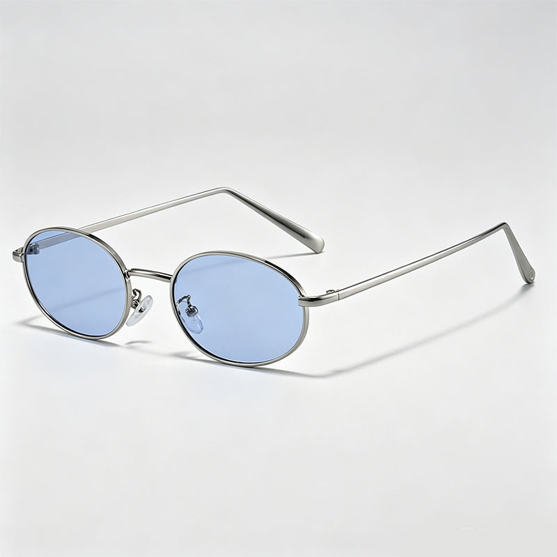 Retro Oval Vintage Metal Frame Sunglasses