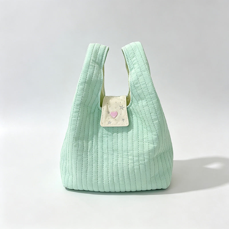 Quilted Dot Print Mini Handbag