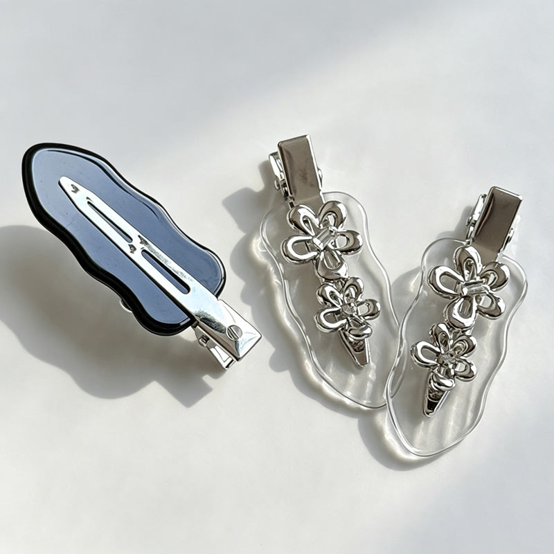Metal Flower Alligator Hair Barrette