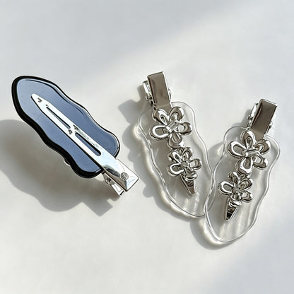 Metal Flower Alligator Hair Barrette