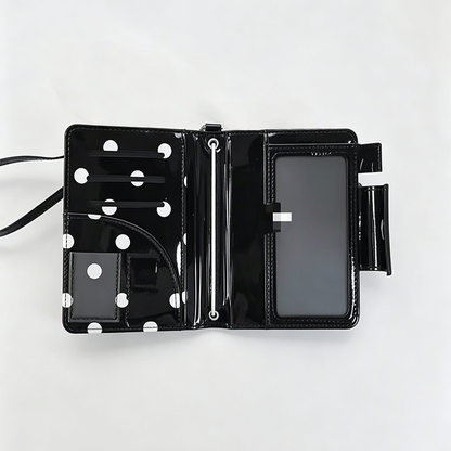 Polka‑Dot PU Passport Holder