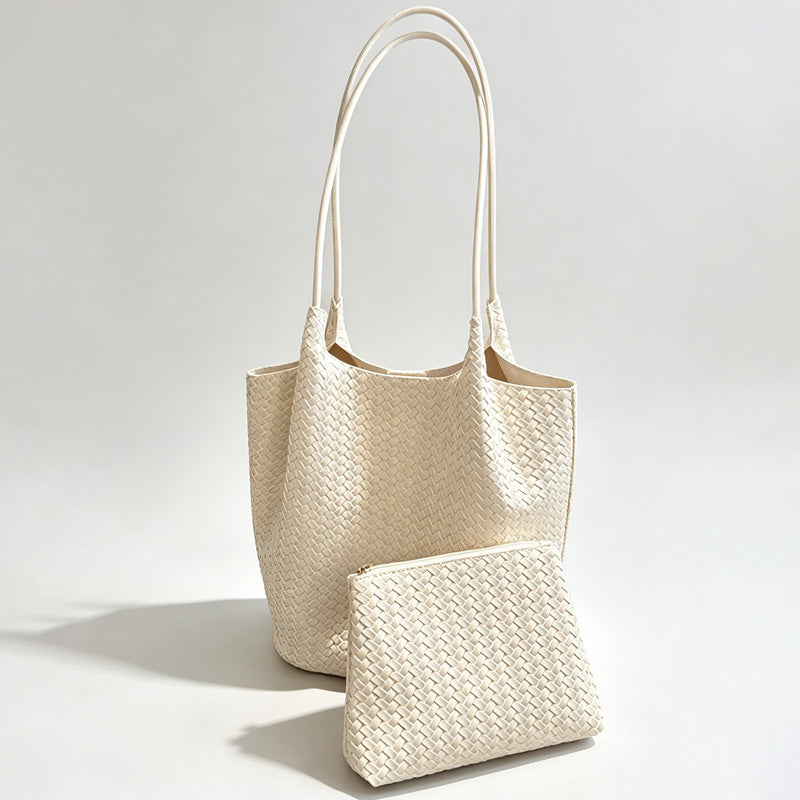 Woven Shopper Tote Bag