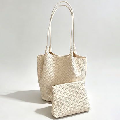 Woven Shopper Tote Bag