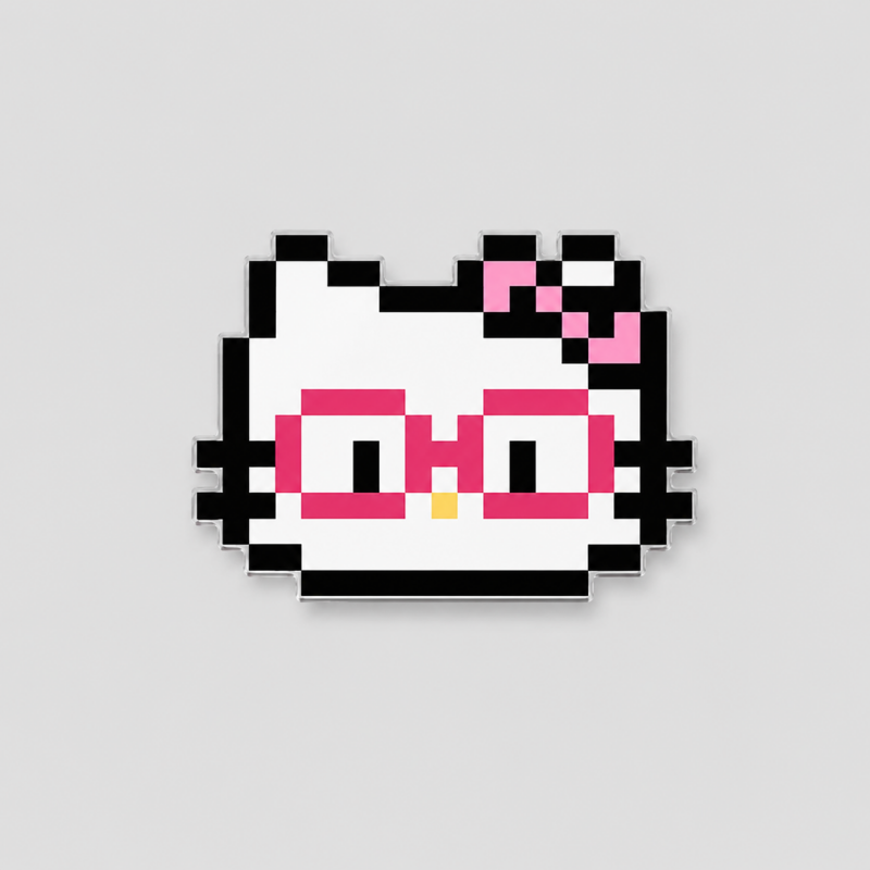 Pixel Cat Printed Acrylic Fridge Magnet