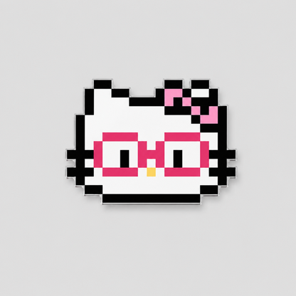Pixel Cat Printed Acrylic Fridge Magnet