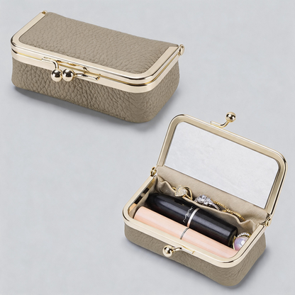 Faux Leather Kiss Lock Wallet