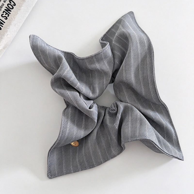 Stripe Square Scarf Scrunchie