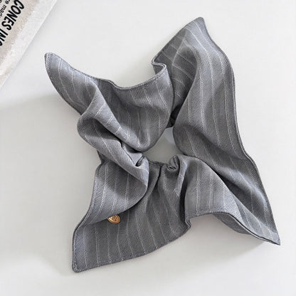 Stripe Square Scarf Scrunchie