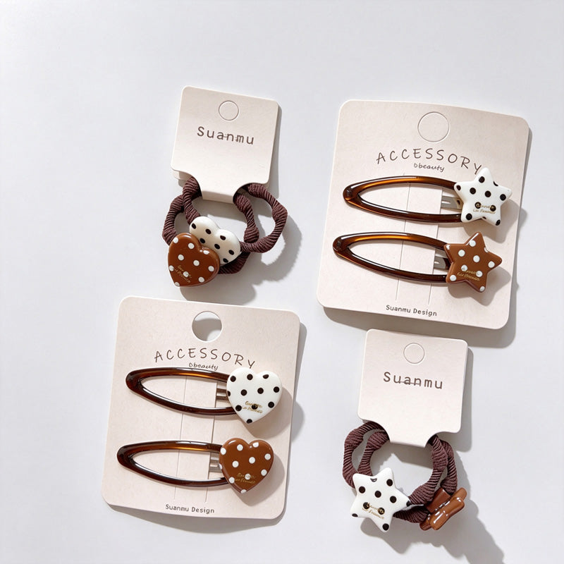 Polka Dot Star BB Snap Hair Clips