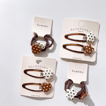 Polka Dot Star BB Snap Hair Clips