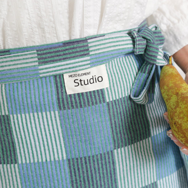 Pure Cotton Half-Body Stripe Kitchen Waist