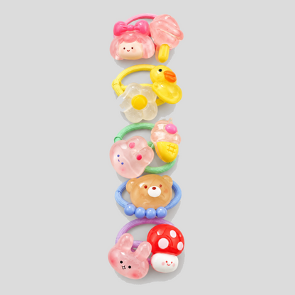 Animal Flower Elastic Hair Ties