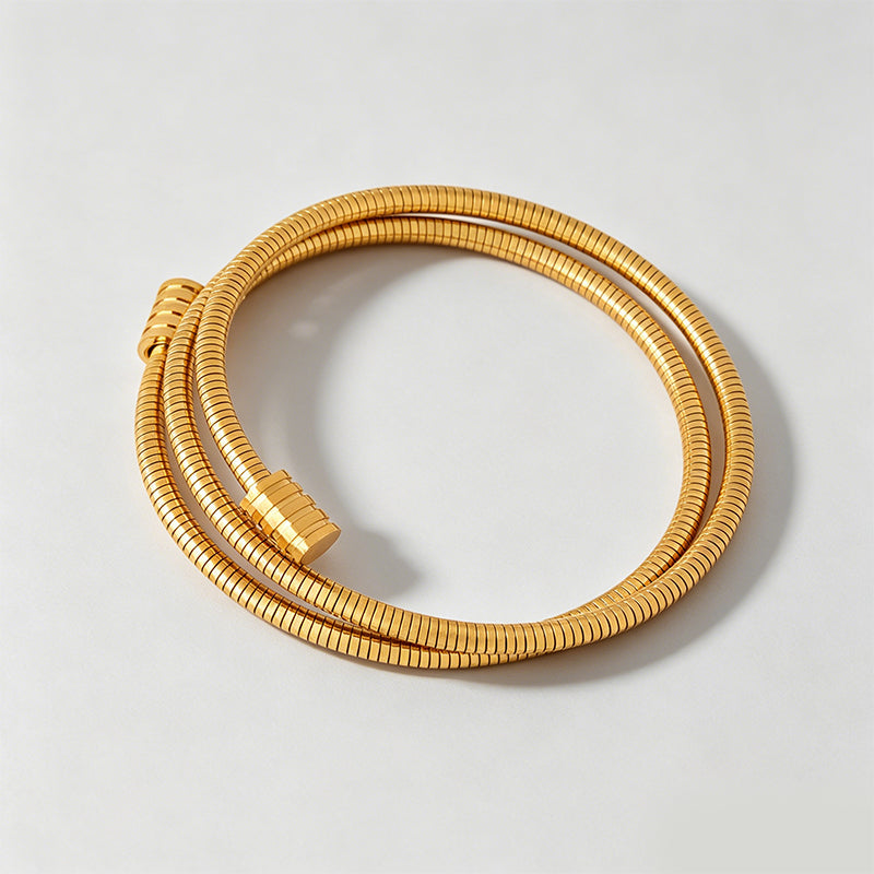 Minimalist Multi-layer Snake Chain Open Cuff Bracelet
