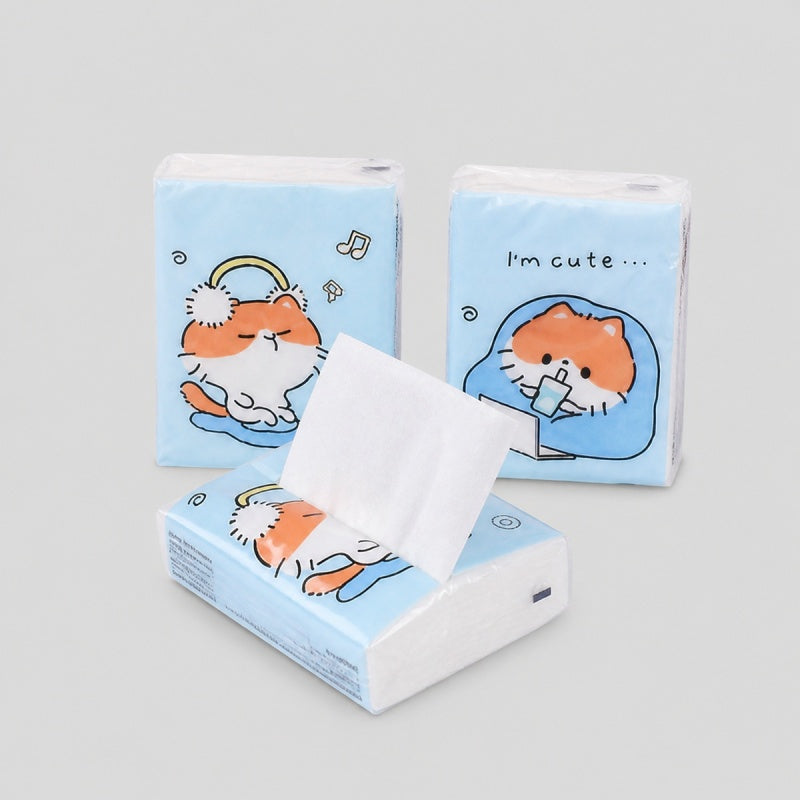 Blue Fox Print Pocket Tissues Set