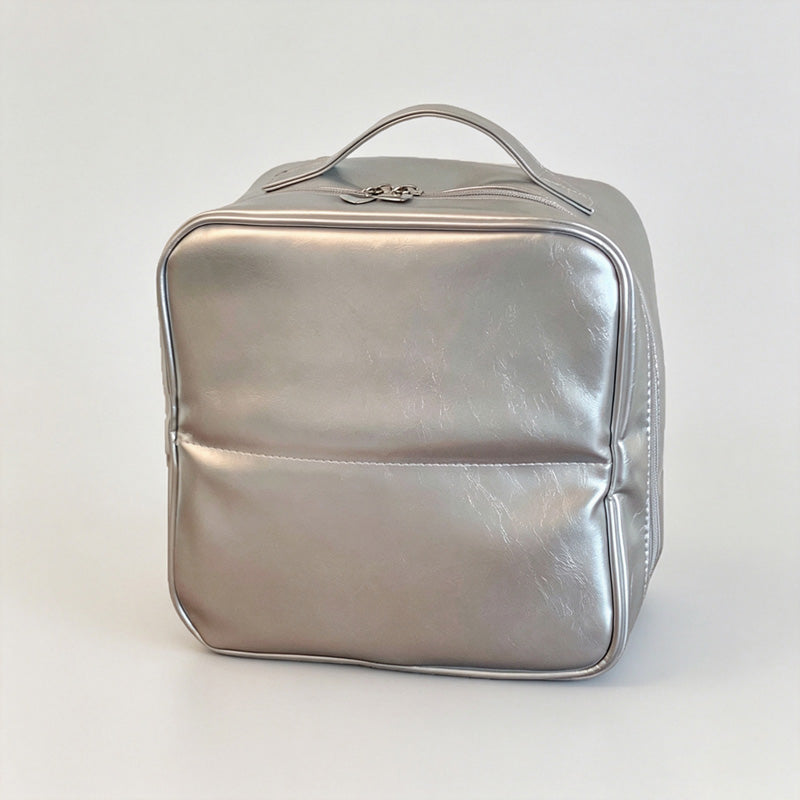 Silver Travel Makeup Case