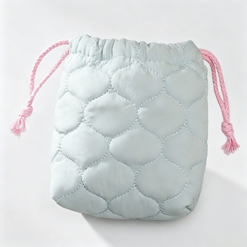 Cloud‑Quilted Drawstring Storage Pouch