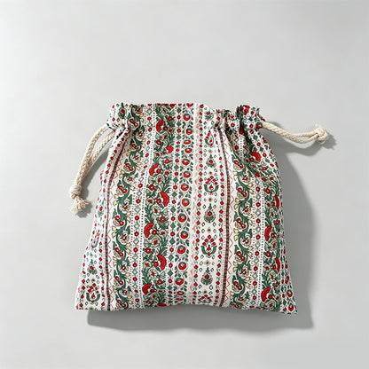Floral Drawstring Pouch