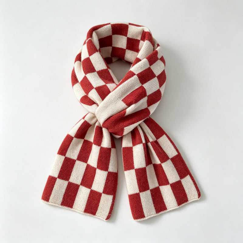 Checkerboard Fringe Scarf