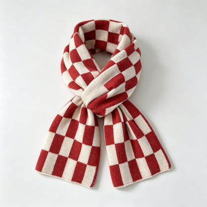 Checkerboard Fringe Scarf