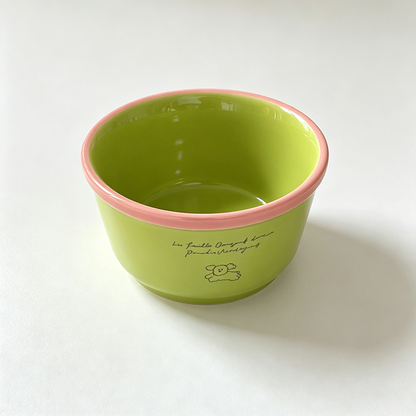 Color Rim Ceramic Bowl