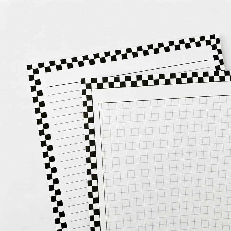 Checkerboard Border Non‑Sticky B5 Notepad