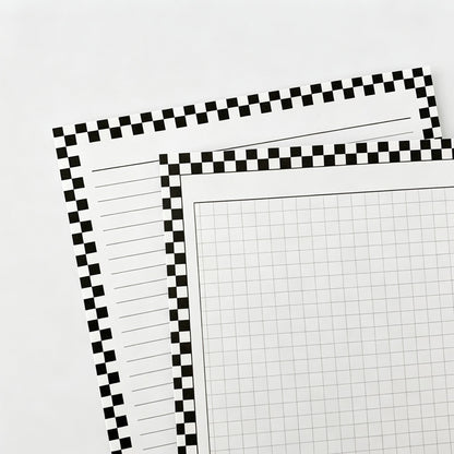 Checkerboard Border Non‑Sticky B5 Notepad