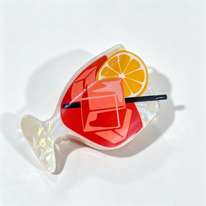Cocktail Glass Claw Clip