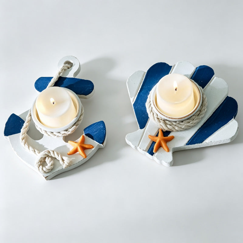 Wooden Shell Tealight Candle Holder