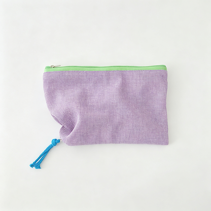 Color Contrast Plaid Makeup Bag