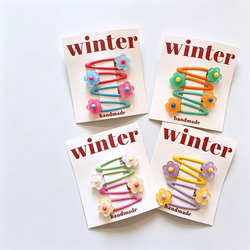 Resin Flower Mini BB Hair Clips