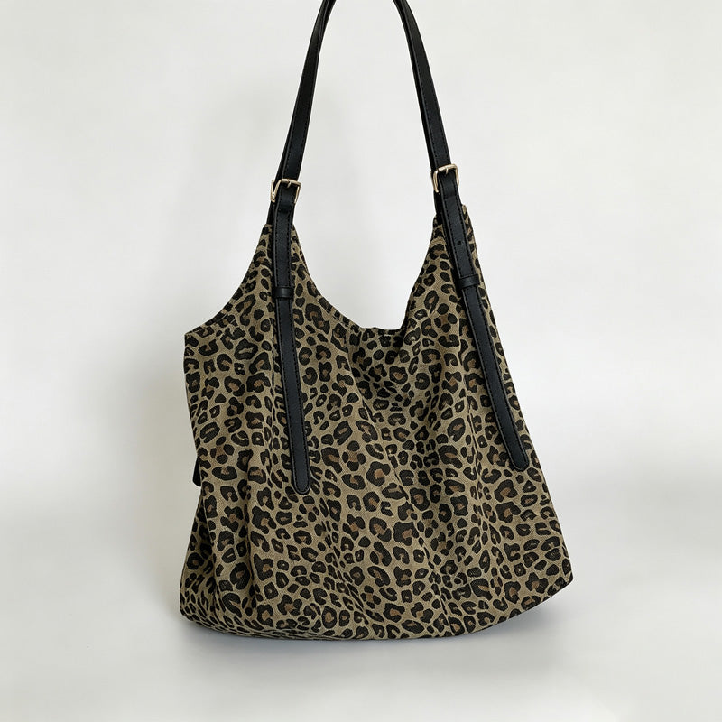 Leopard Print Large Shoulder Tote