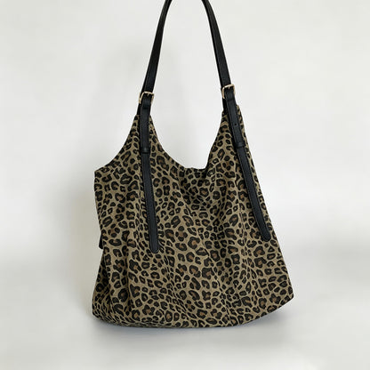 Leopard Print Large Shoulder Tote