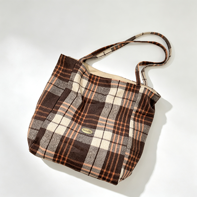 Cozy Plaid Tote Bag