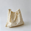 Natural Crinkle Printed Cotton Tote Crossbody Bag