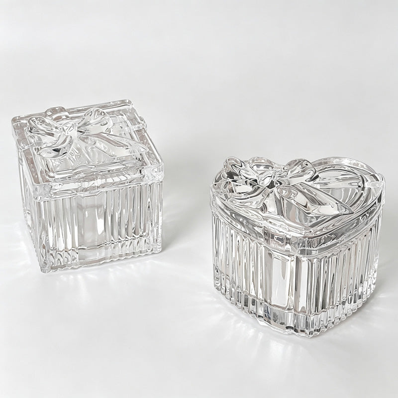 Faceted Glass Trinket Jar