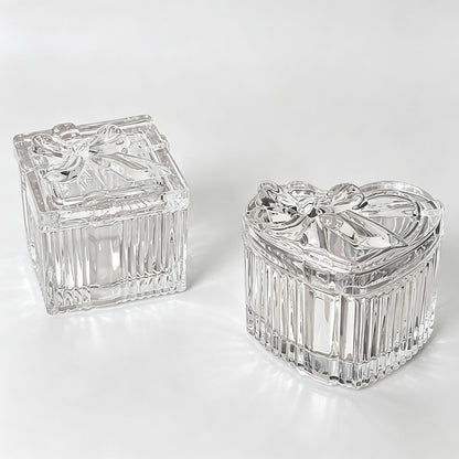Faceted Glass Trinket Jar