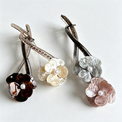 Acrylic Camellia Twist Hair Clip