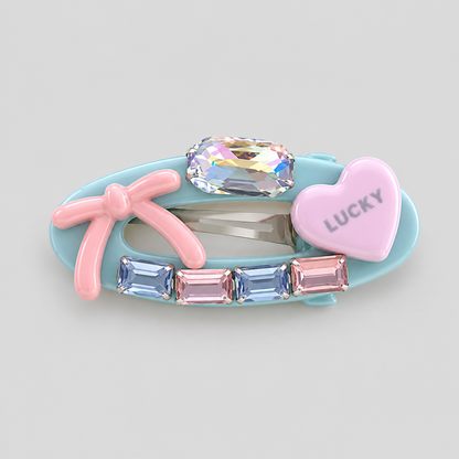 Bow Heart Colorful Hair Clips